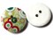 12 23mm Colorful Dot Buttons Multi-color 2 Hole Buttons Round Wood Buttons